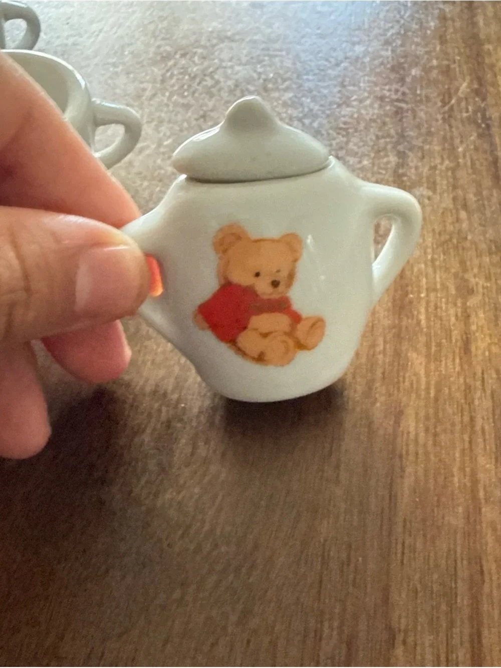 Teddy Bear Miniature Porcelain 11 Piece Tea Set Vintage